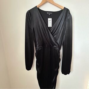 INC International Concepts Black Long Sleeve Dress